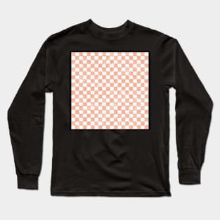 Soft blush watercolor checkers Long Sleeve T-Shirt